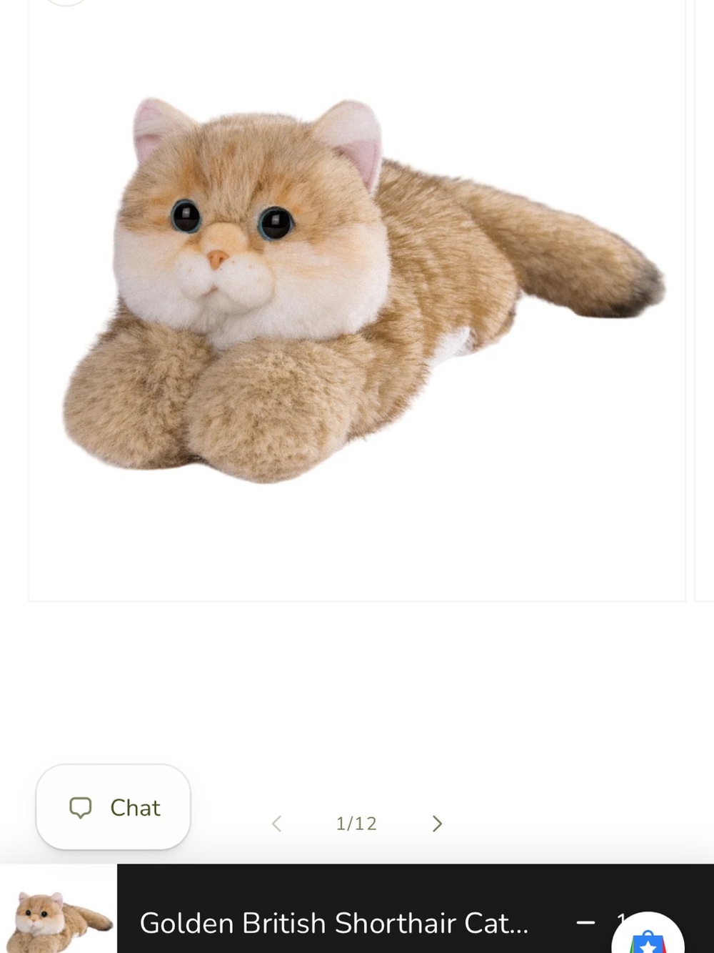 Plush Golden British shorthair Cat Stuffed Animal - Soft Brown Tan Cuddly Kitten